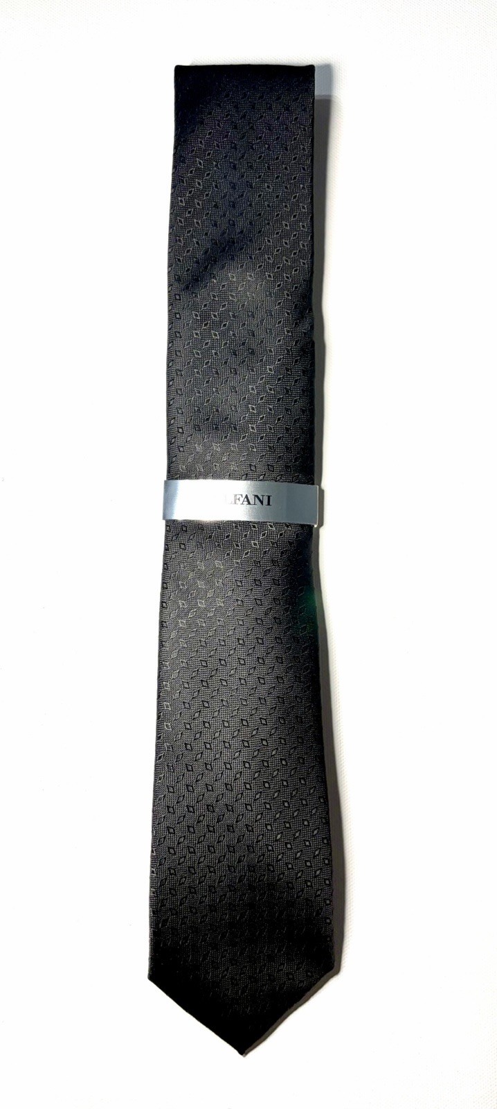 Alfani Mens Lunar Geo-Print Onyx Slim Tie Necktie 2 3/4″ $55 1AFC23-3017