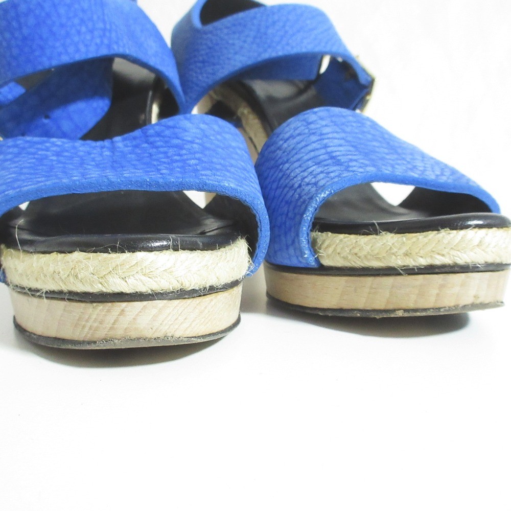 PIERRE HARDY Wood Heel Belt Sandals, Approx. 9.1″”, Blue Women USED