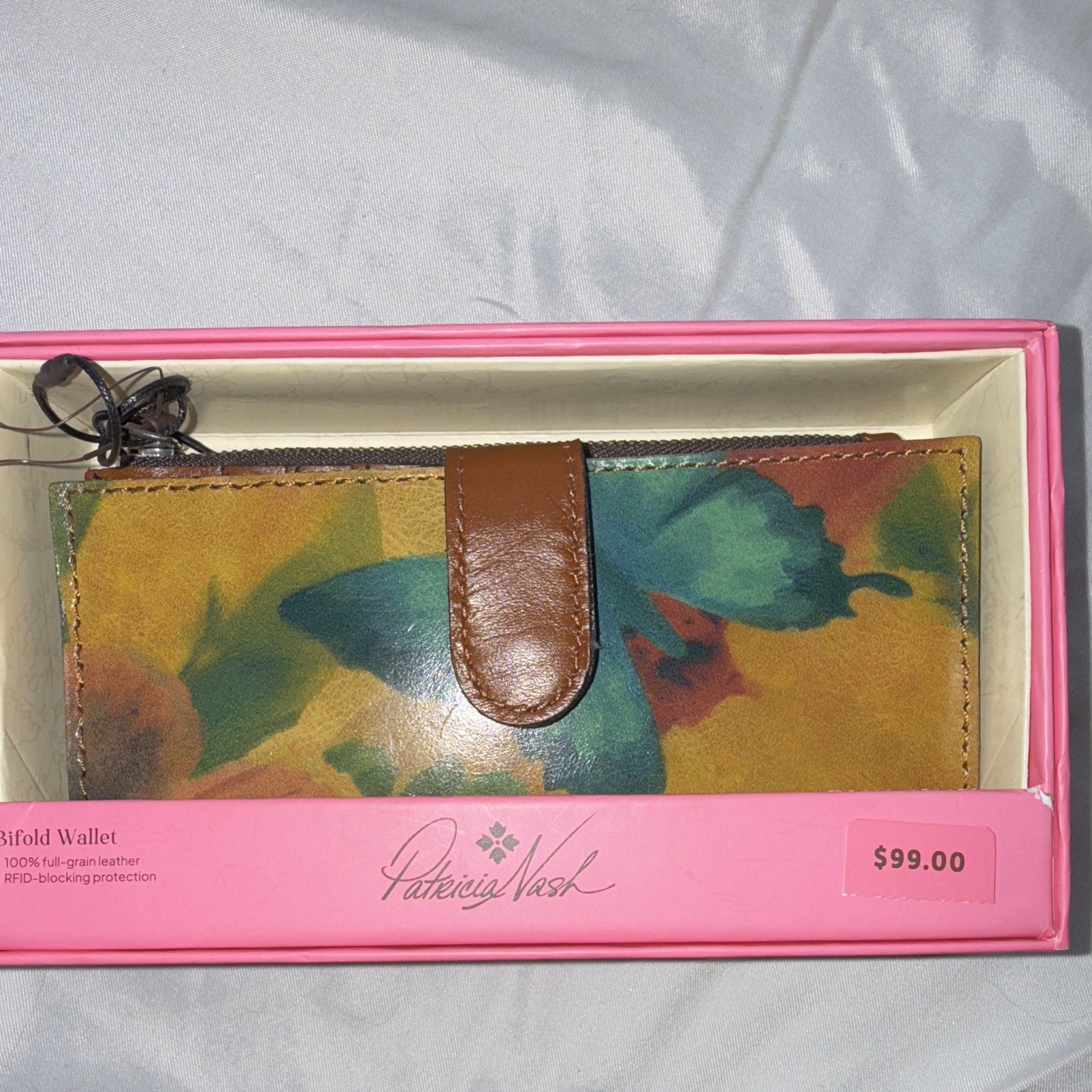 Patricia Nash Women’s Multicolor Brown Floral Bifold Wallet RFID Credit Card
