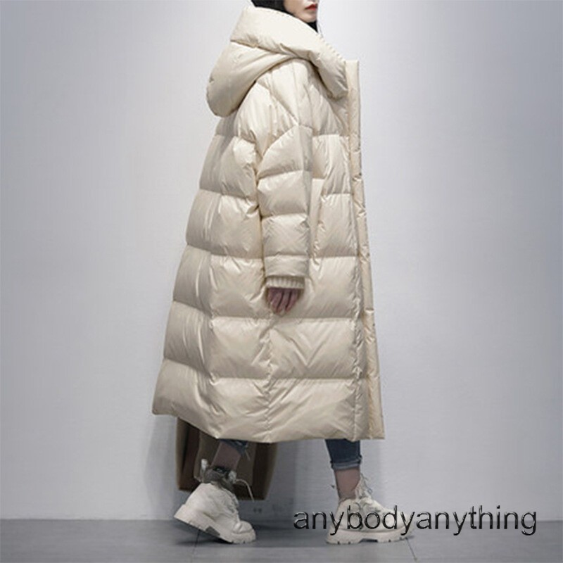 S-7XL Loose Down Jackets 90% White Duck Down Overcoats Women’s Long Coats Hooded