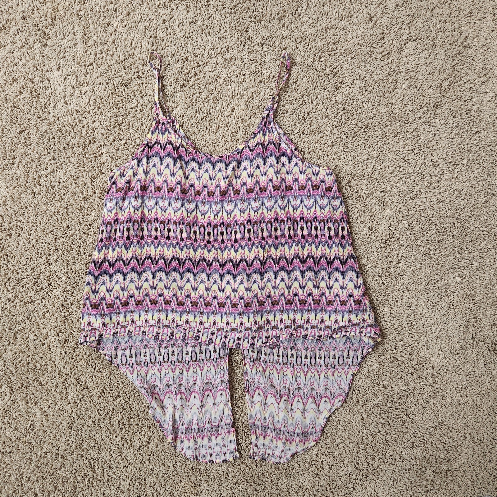 Victoria’s Secret Ikat Print Tie Front Tank Cami Size L