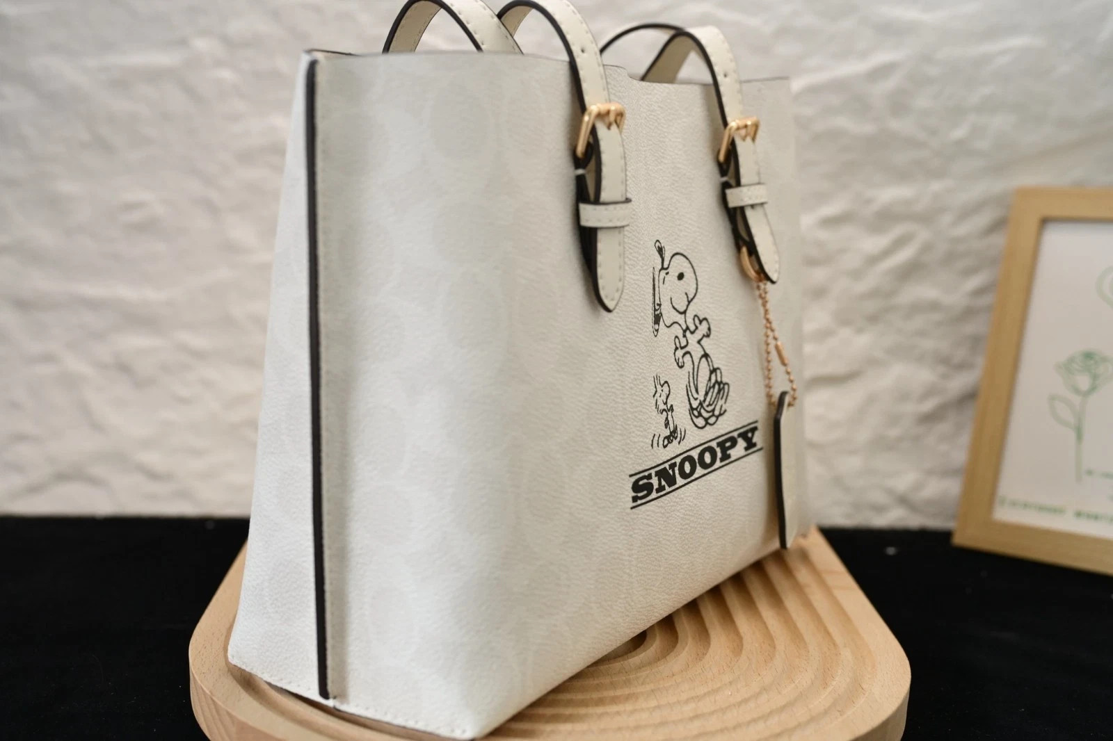 COACH × PEANUTS Collaboration Mollie Tote Bag 25 Snoopy CBJ87 Canvas New Outlet