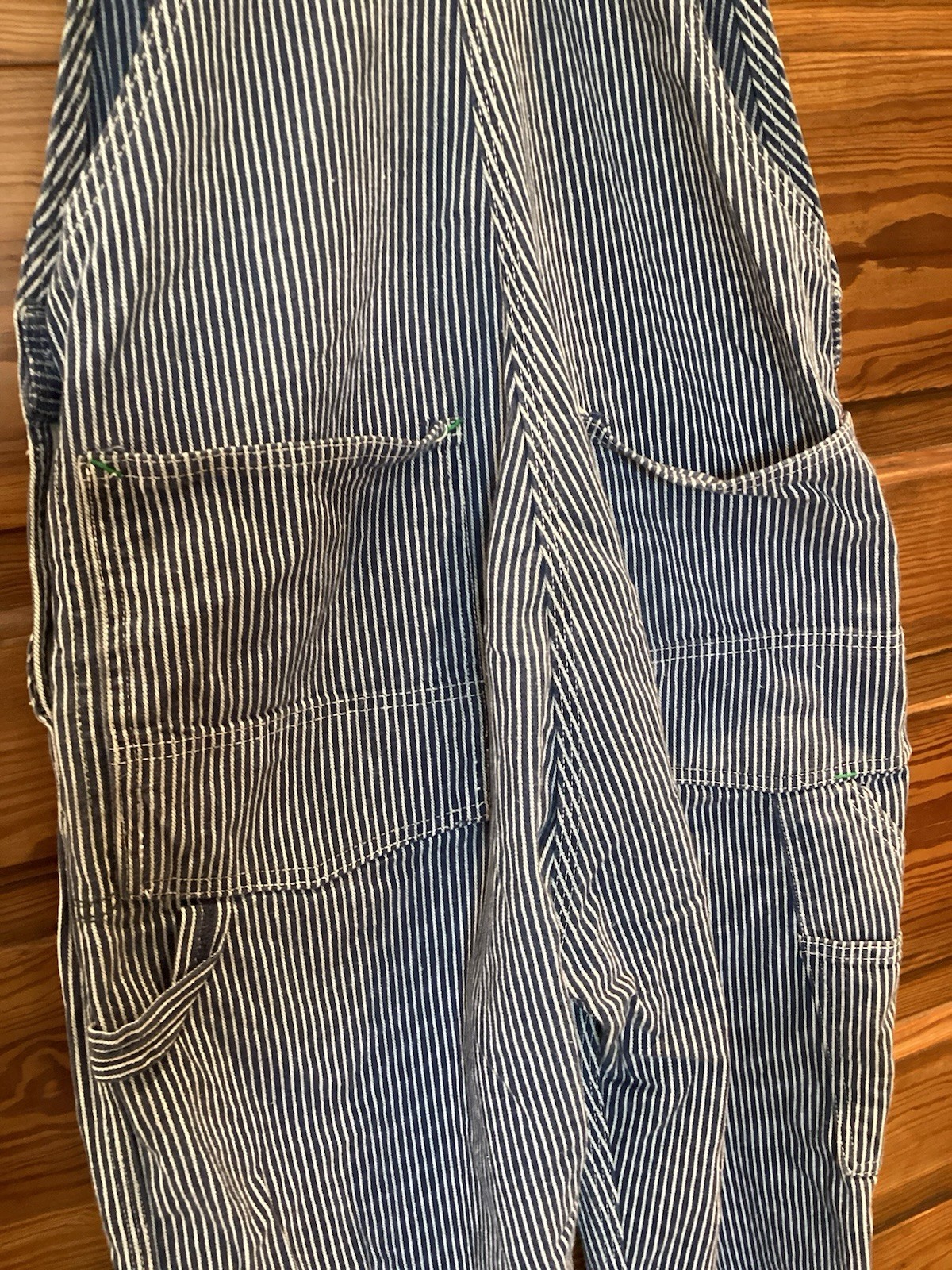 VTG 50s Big Smith Sanforized Union Made Hickory Striped Overalls Painter 34×28