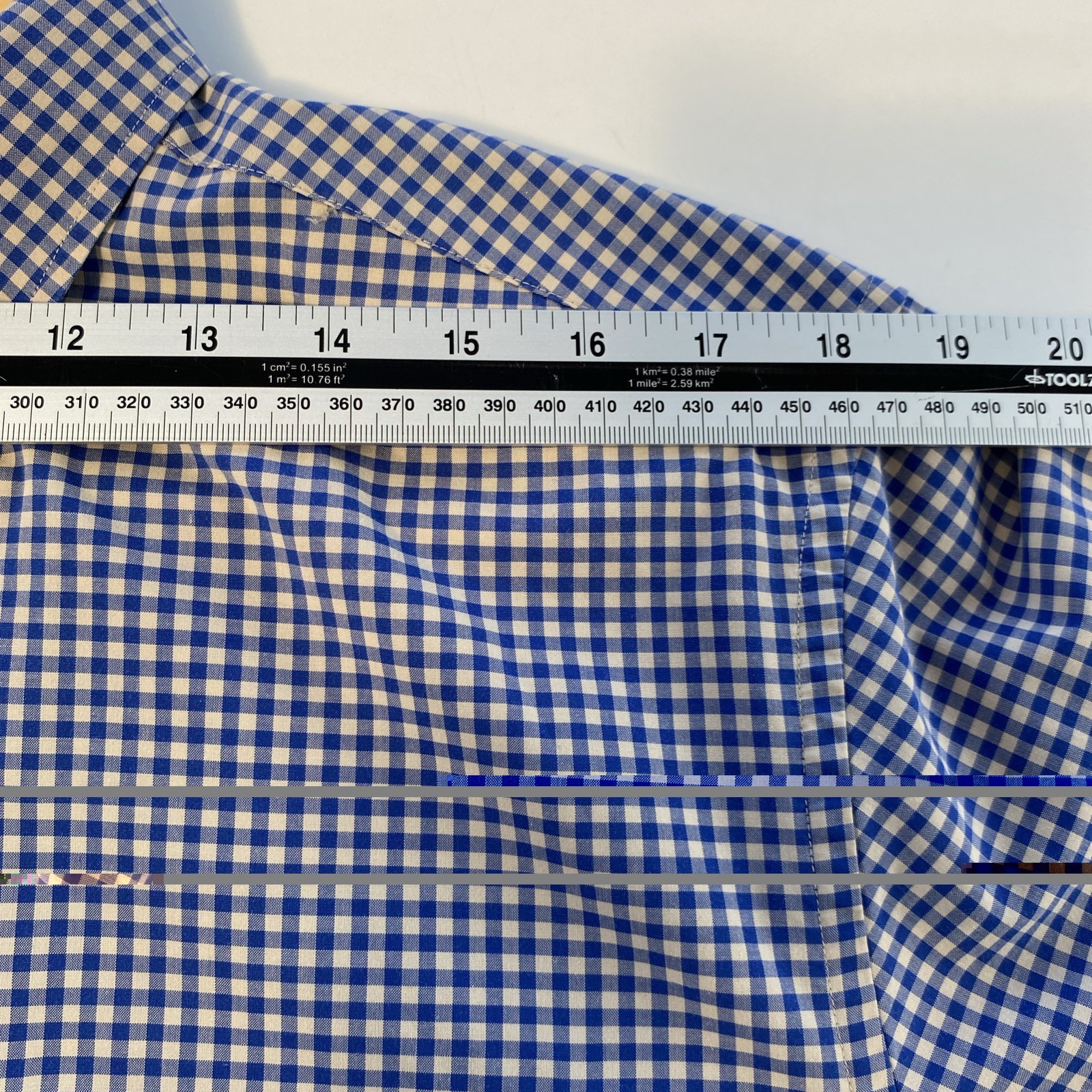 GANT Shirt Mens Large Blue Check Long Sleeve The Broadcloth Gingham Logo Cotton