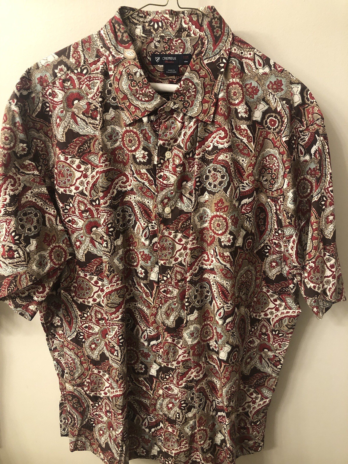 NWOT Daniel Cremieux Mens Classics Paisley Hawaiian Red Beige Shirt XXL 2XL