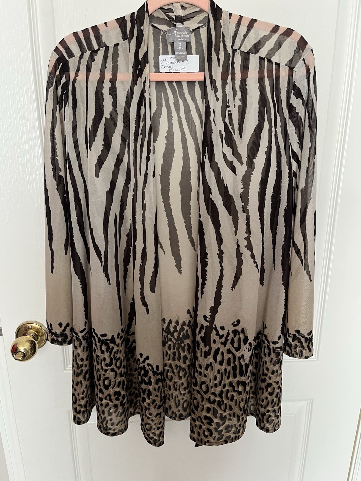 Travelers Jacket By Chicos Open No Closure 3 XL