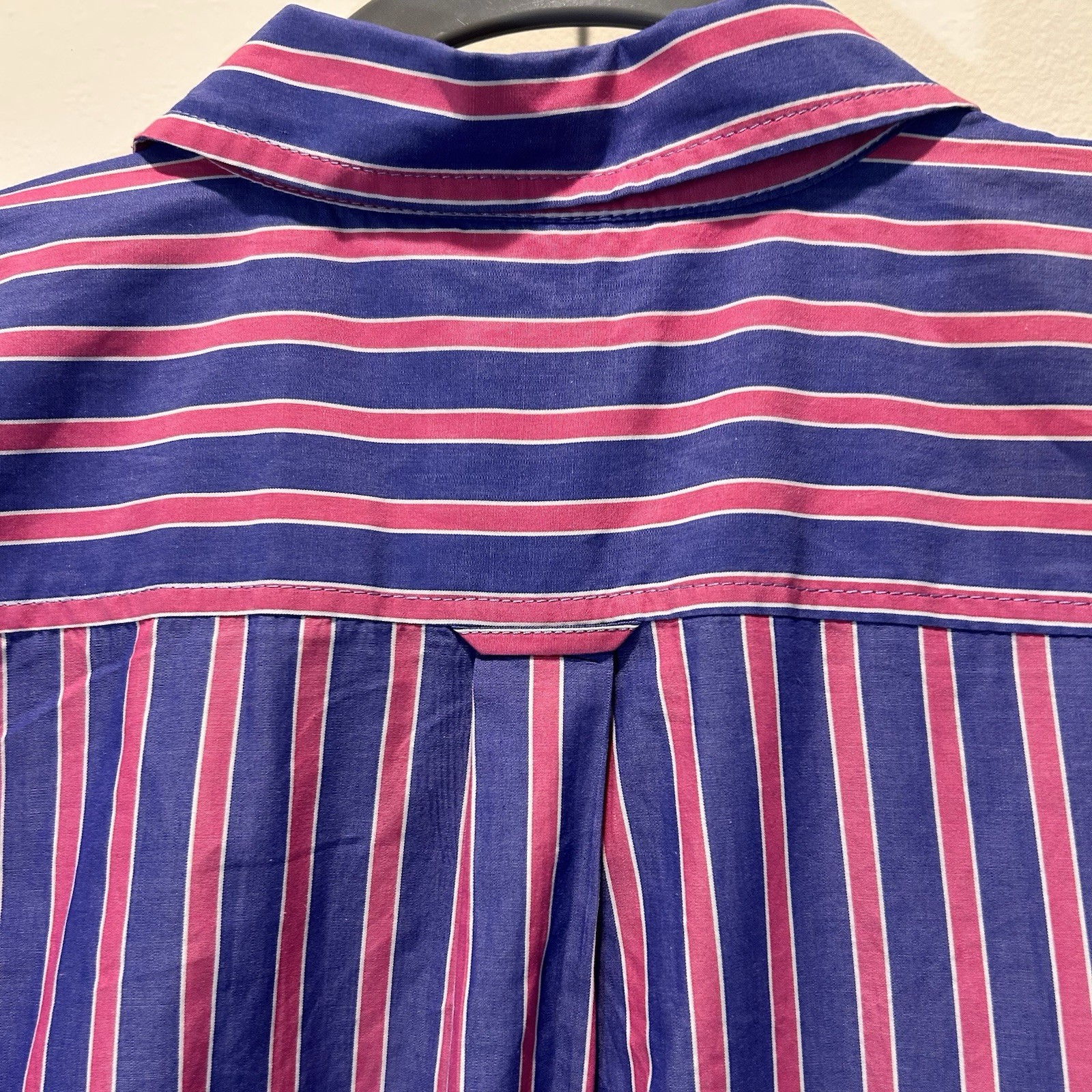 J.Crew Tall Striped Button-Down Cotton Shirtdress Blue Pink
