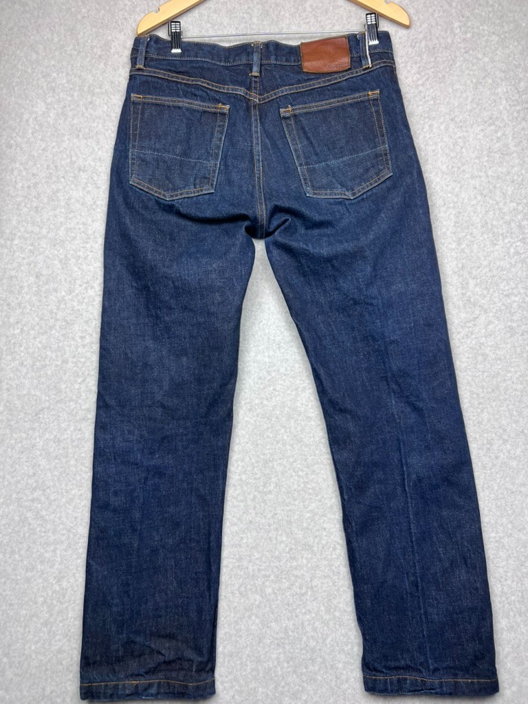 Gustin Raw Selvedge Denim Jeans 34 Straight California Button Fly USA Indigo EUC