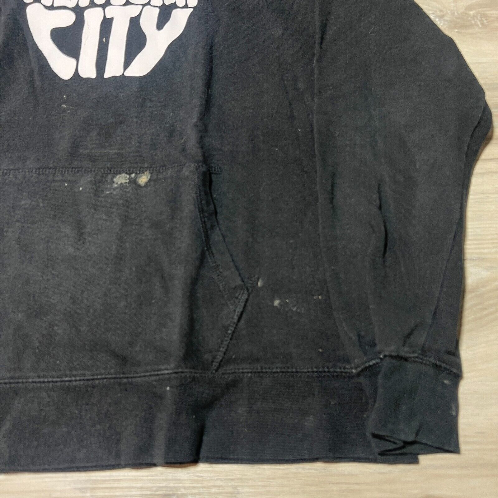 The North Face Hoodie Womens Extra Large New York City Black Travel Retro
