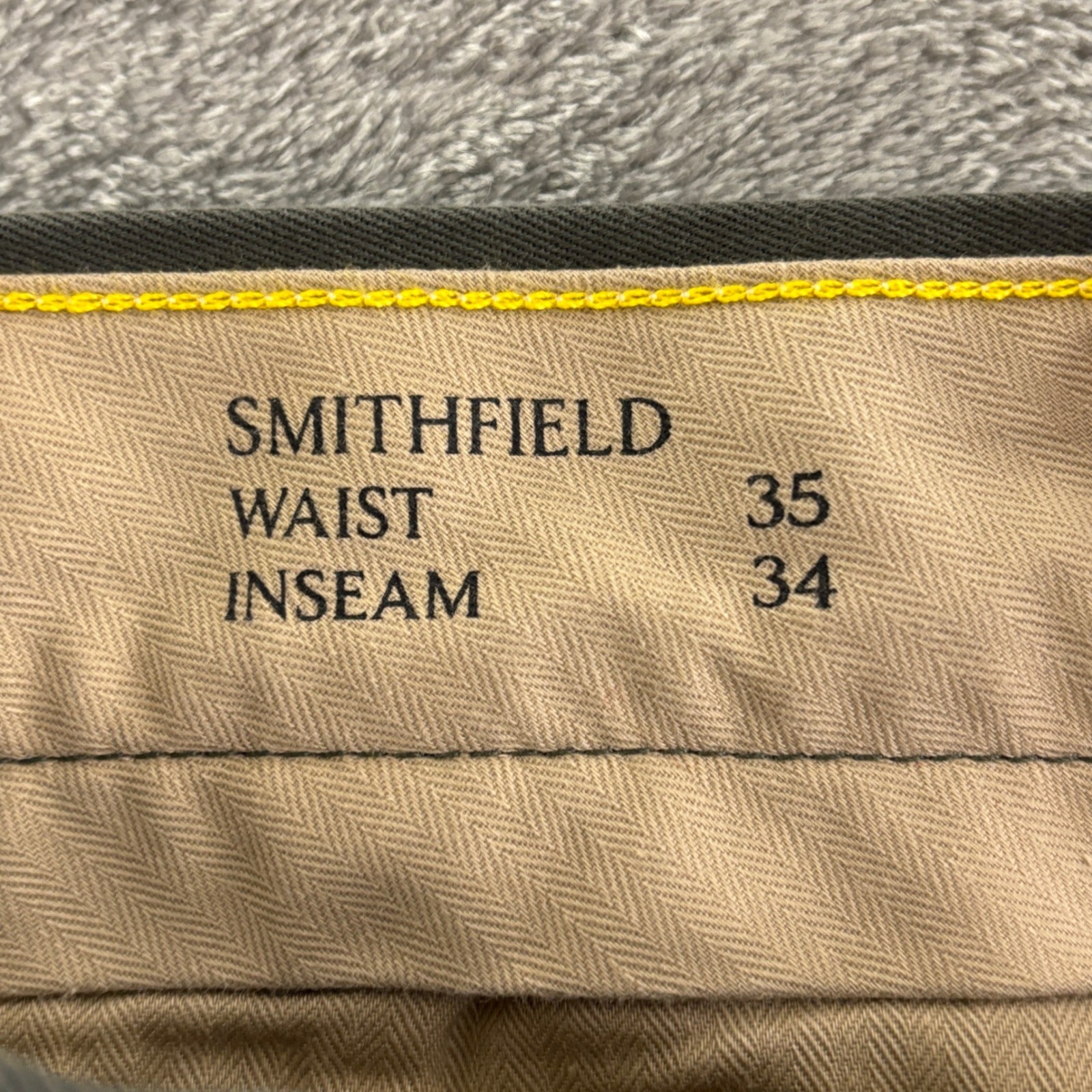 Banana Republic Smithfield Chino Mens 35×34 Olive Relaxed Fit Pleated Straight