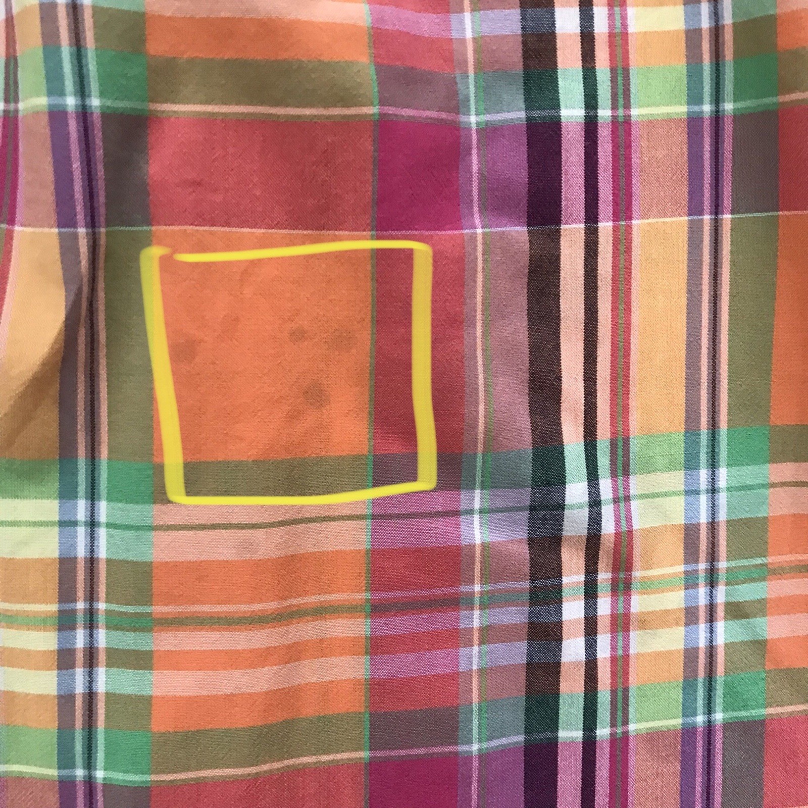 Ralph Lauren Custom Fit Orange Plaid Preppy Long Sleeve Cotton Shirt Mens XL