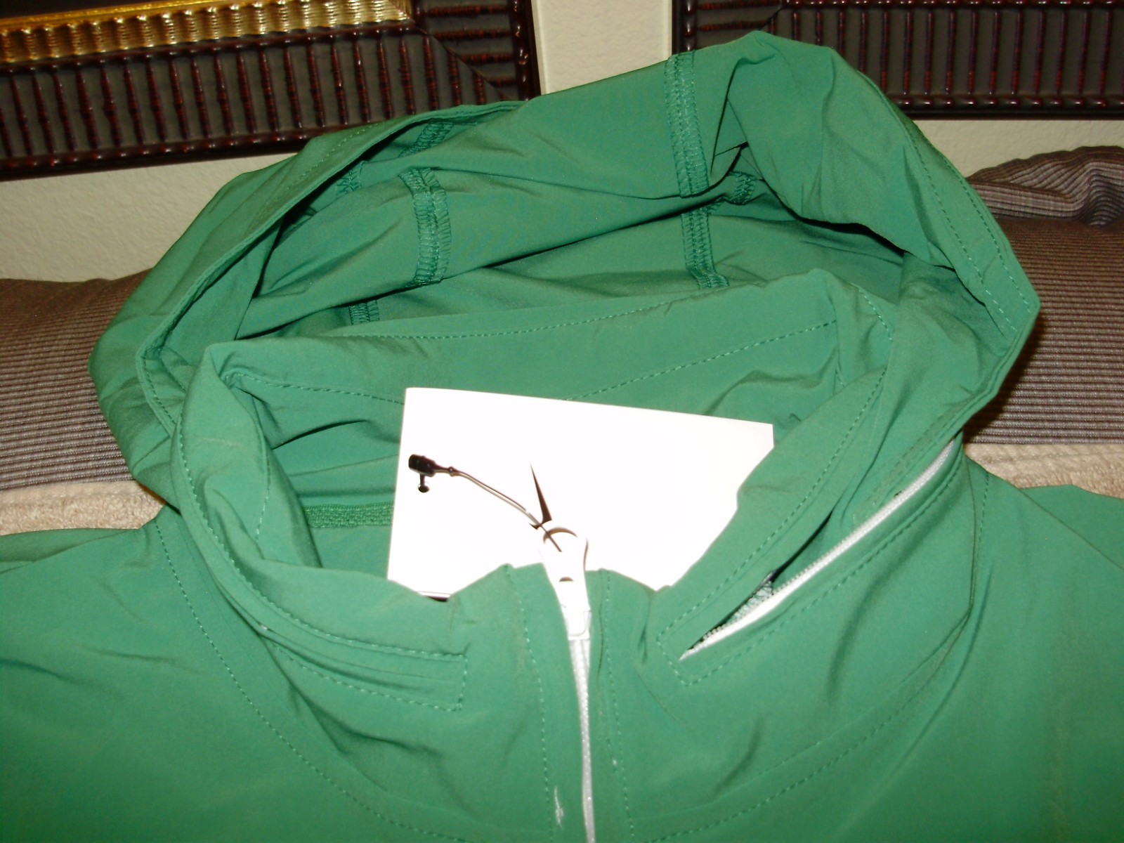 Nike Woven Coaches FJ9548 Apple Green 1/4 Zip Golf Hoodie Wind Jacket Mens Large