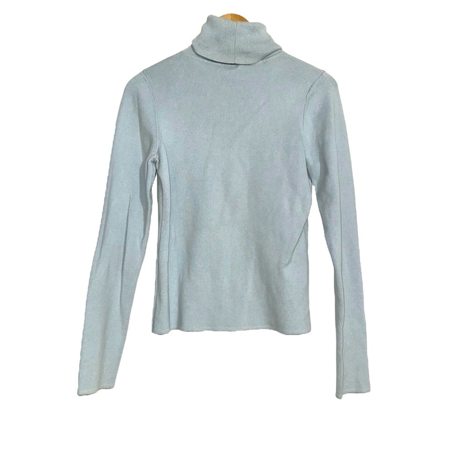 See By Chloe Blue Bisou Knit Long Sleeve Turtleneck Top XL