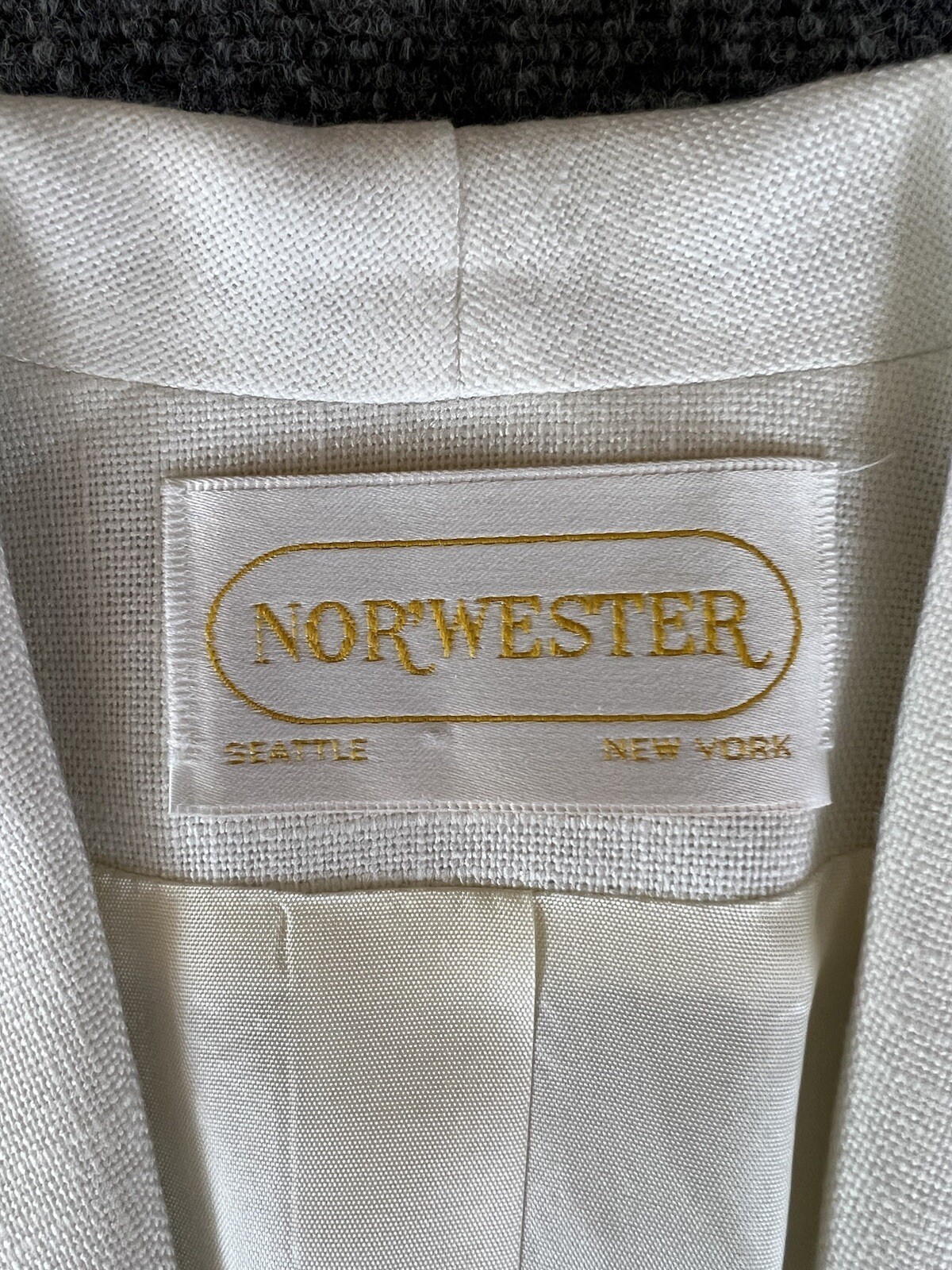 Norwester Womens VTG Blazer Cream White One Button Rayon Blend Lightweight 11/12