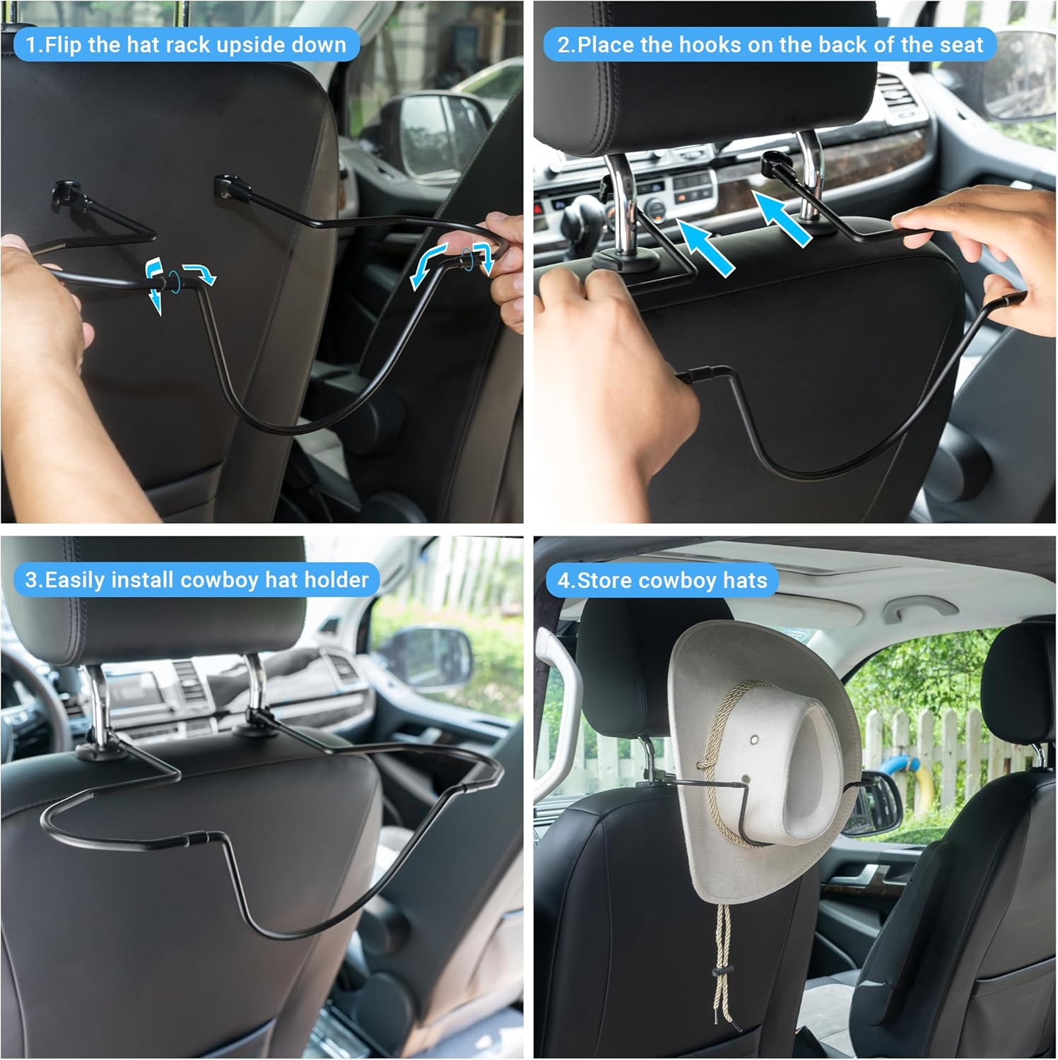Cowboy Hat Holder for SUV and Car – Maintain Hat Shape – Truck Accessories