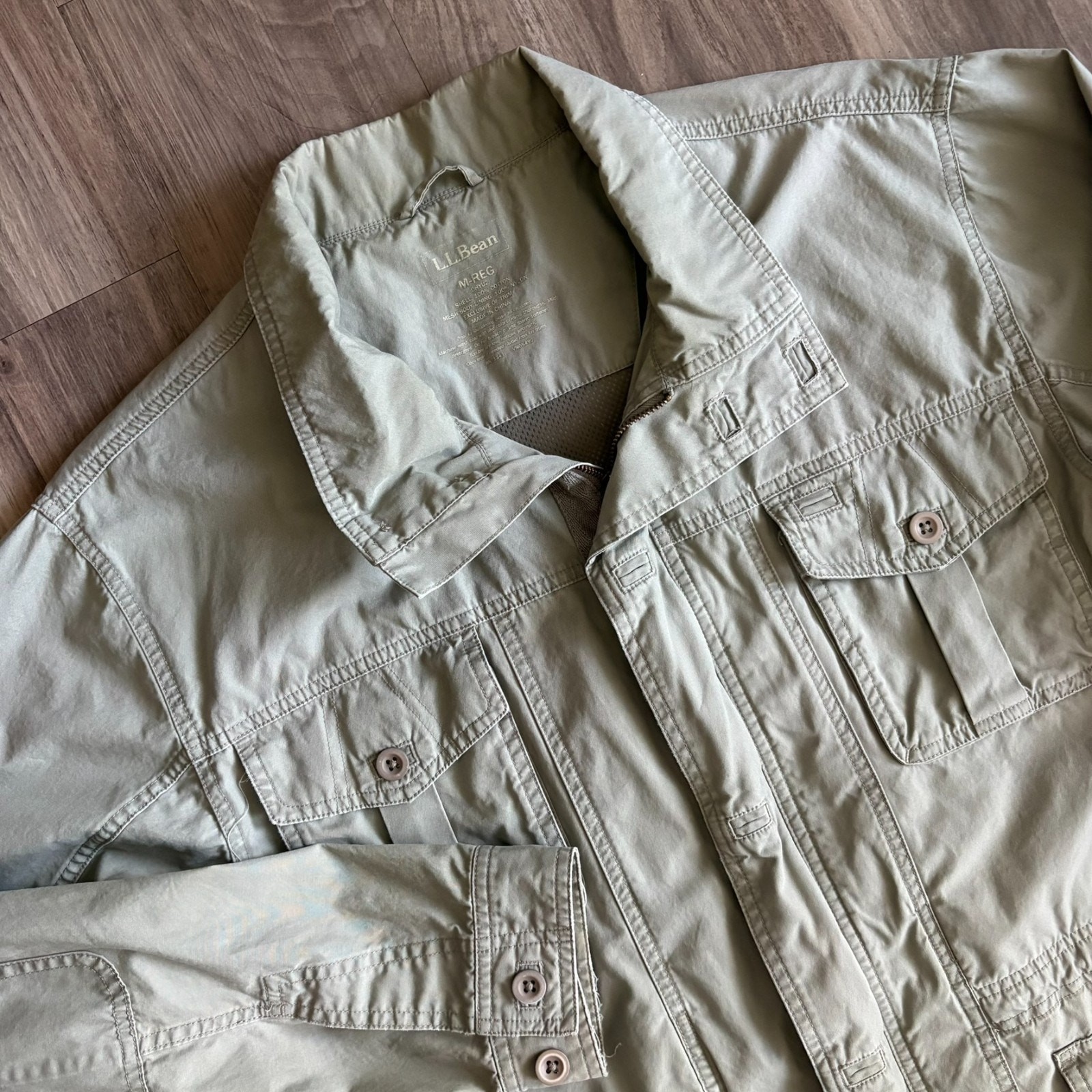 L.L. Bean Field Utility Jacket Coat Military Men’s Size M Cargo Mesh Lined 0HYU2