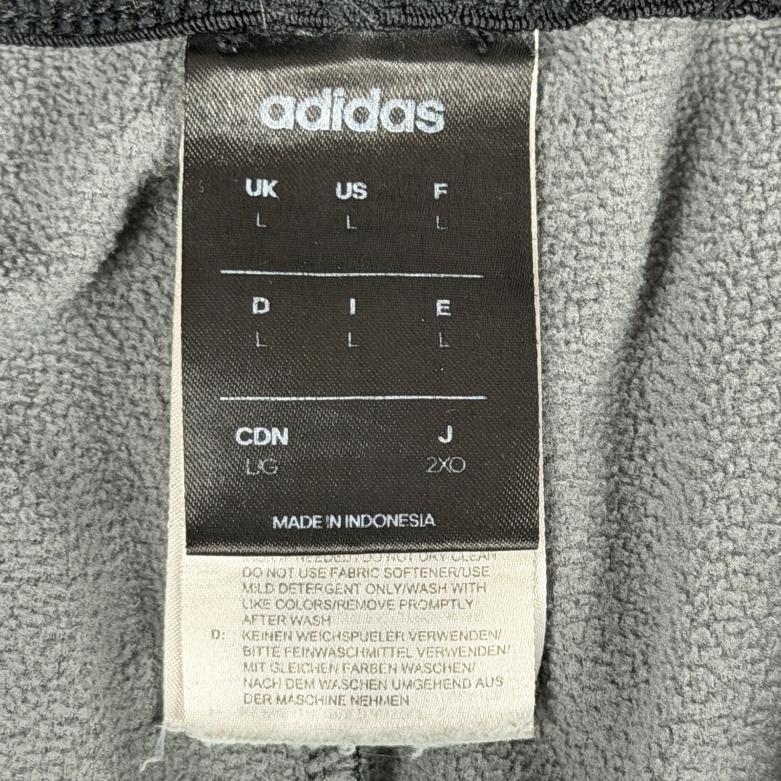 Adidas Men’s Large W34 L27 Charcoal Gray Jogger Pants White Stripes Athletic