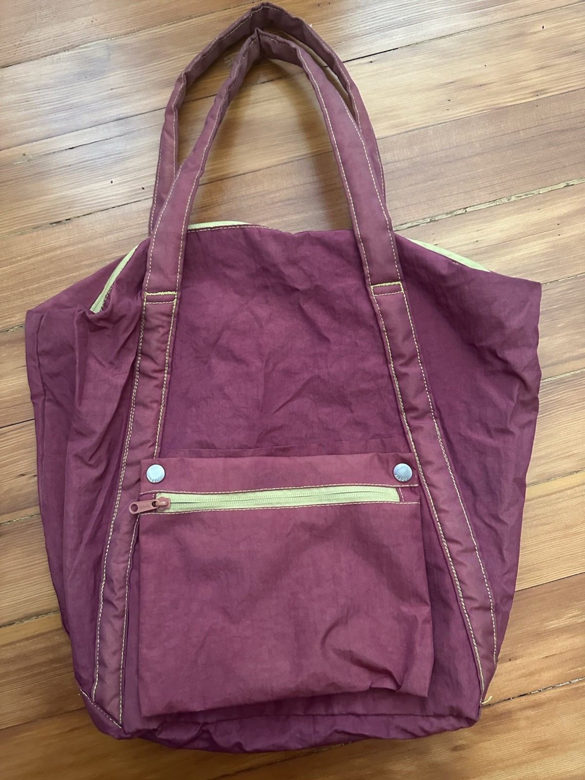 BAGGU Cloud Bag Dyed W Pouch Burgundy Lemongrass