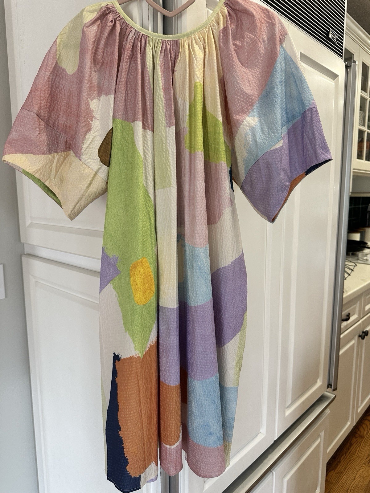 Our Second Nature Lightyear Oversized Puff Sleeve Dress Minimalist Pockets Small