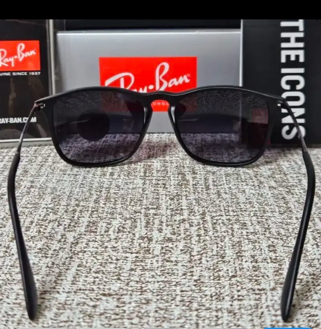 New Ray-Ban Chris RB4187 Polarized 54-18 Sunglasses Matte Black Gradient Grey