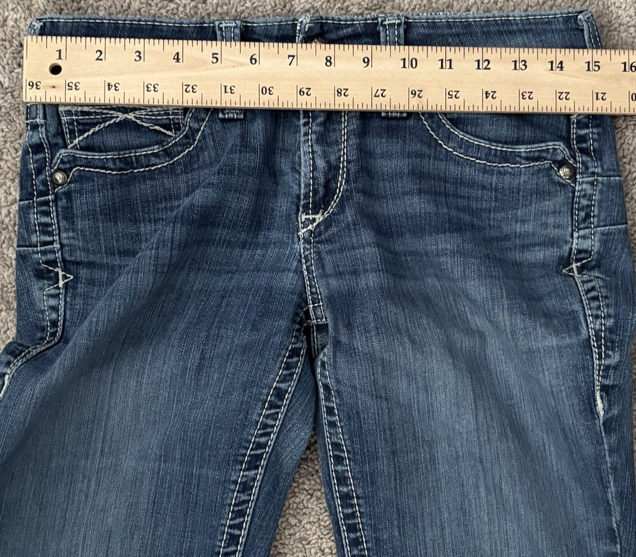 Ariat REAL Womens Jeans Straight Leg Icon Womens 30×33.5 Ocean Stretch Low-Rise