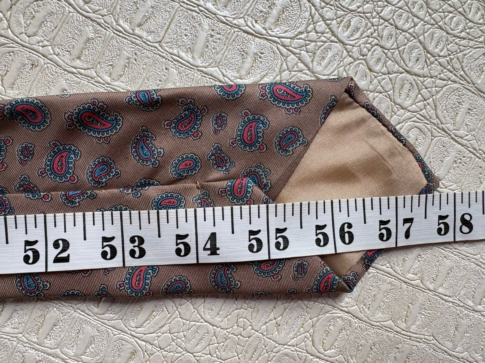 VTG Mark Pendleton Necktie Silk Paisley Taupe Multicolor Made In Italy 3.25 X 58