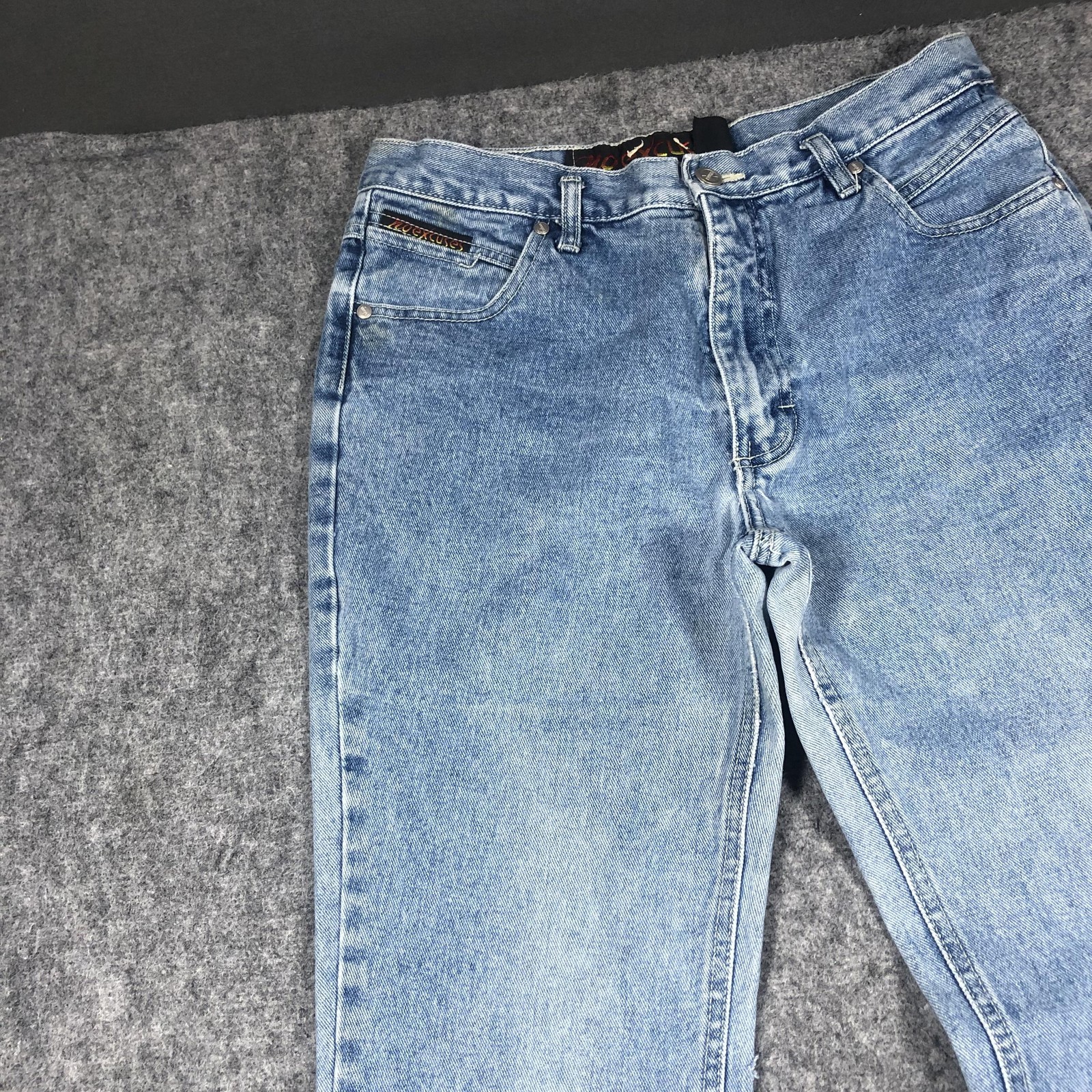 Vintage No Excuses Flare Jeans Juniors 11/12 Blue Light Wash High Rise Denim Y2K