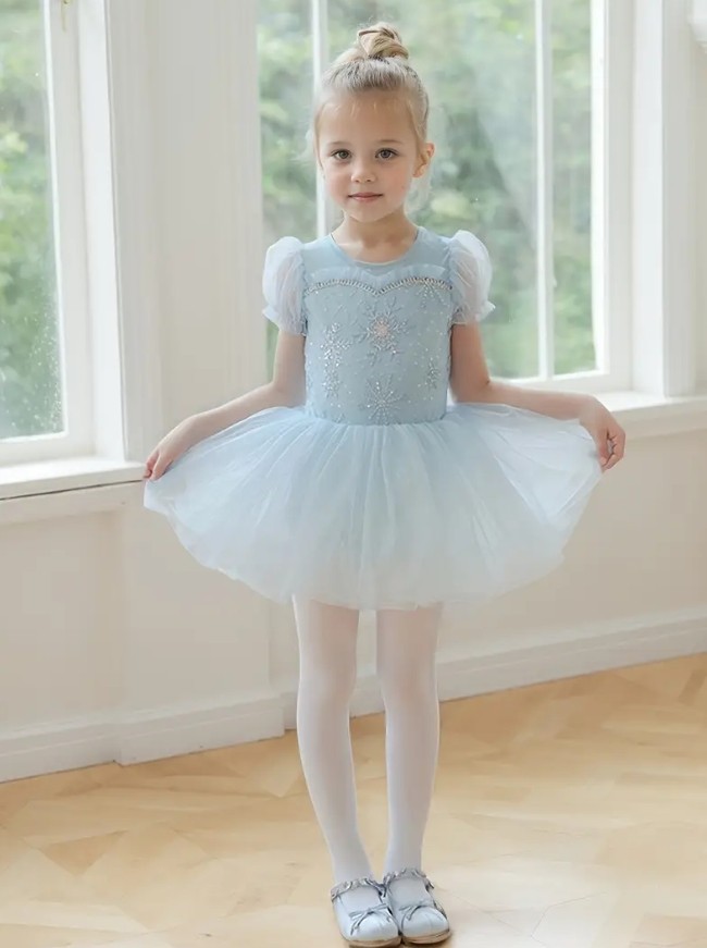 NEW Princess Elsa Frozen Tutu Romper Leotard Dress Girls Costume