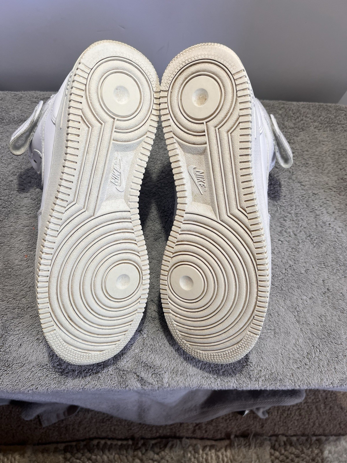 Nike Air Force 1 High 07 Triple White Mens Size 11.5 Leather Strap Sneakers