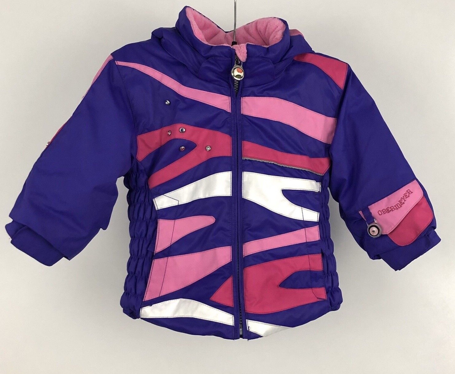Obermeyer Kismet Ski Snow Jacket GIRLS SZ 2 I-Grow Purple Pink Full Zip Winter
