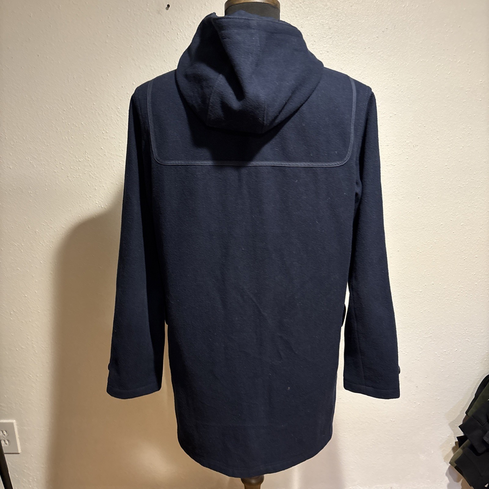 Levi’s Wool Blend Duffel Coat Jacket Men’s Large Navy Blue Quilted Zipper Toggle