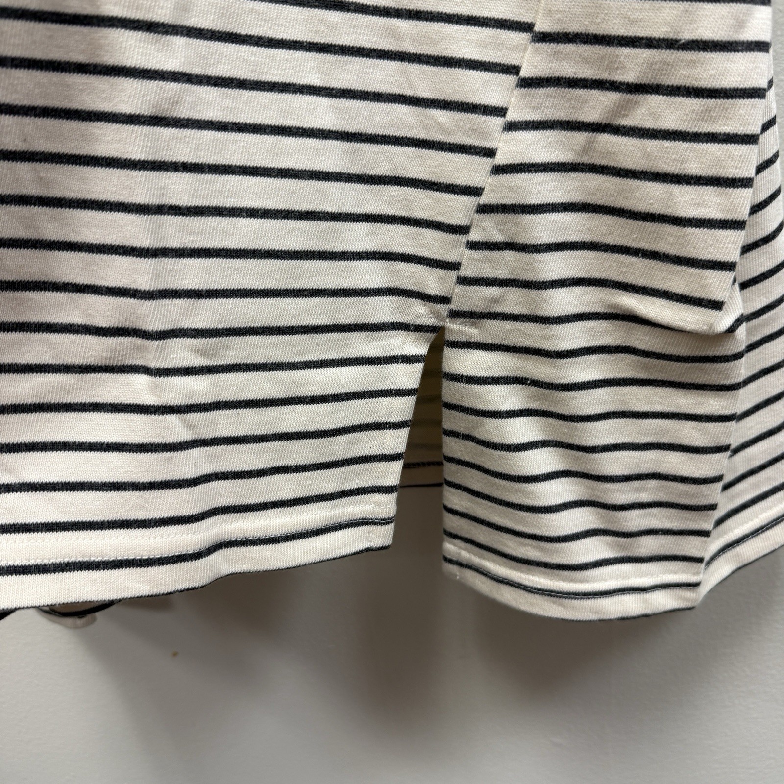 Black Stripe Cotton Dress Buffalo David Bitton 2X Knit Hi Low Hem Casual NWT