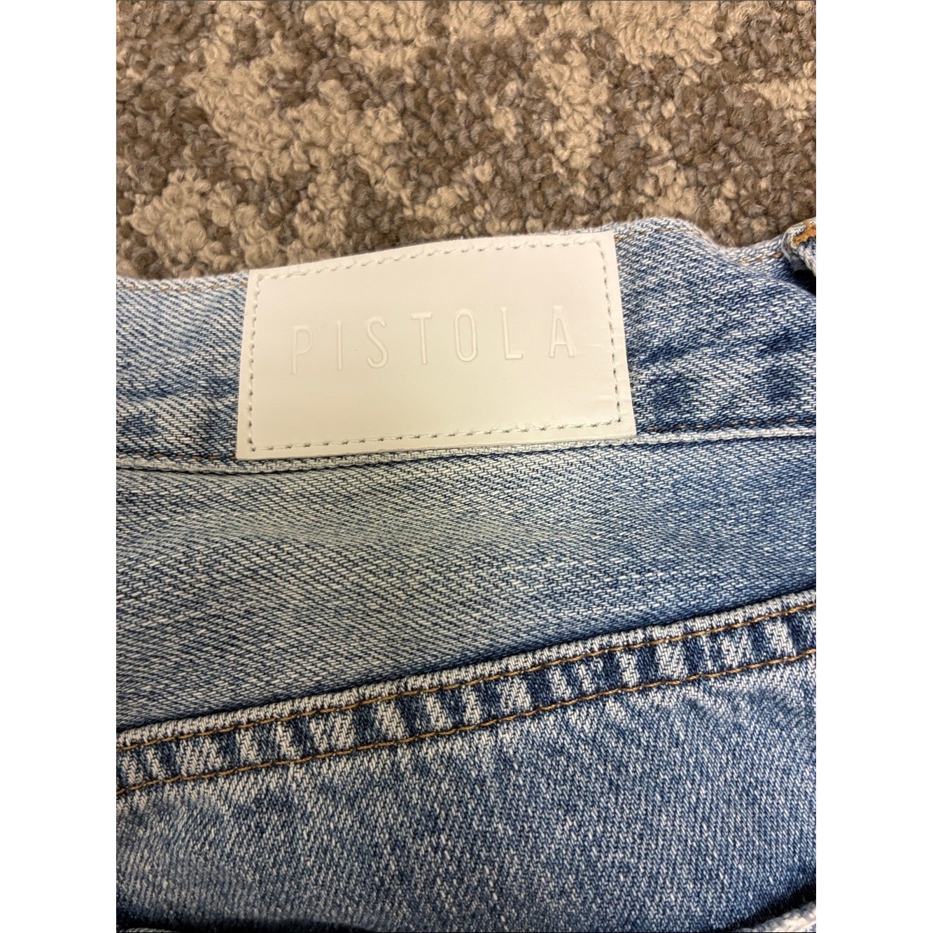 pistola Light Blue Distressed Straight-Leg Jeans