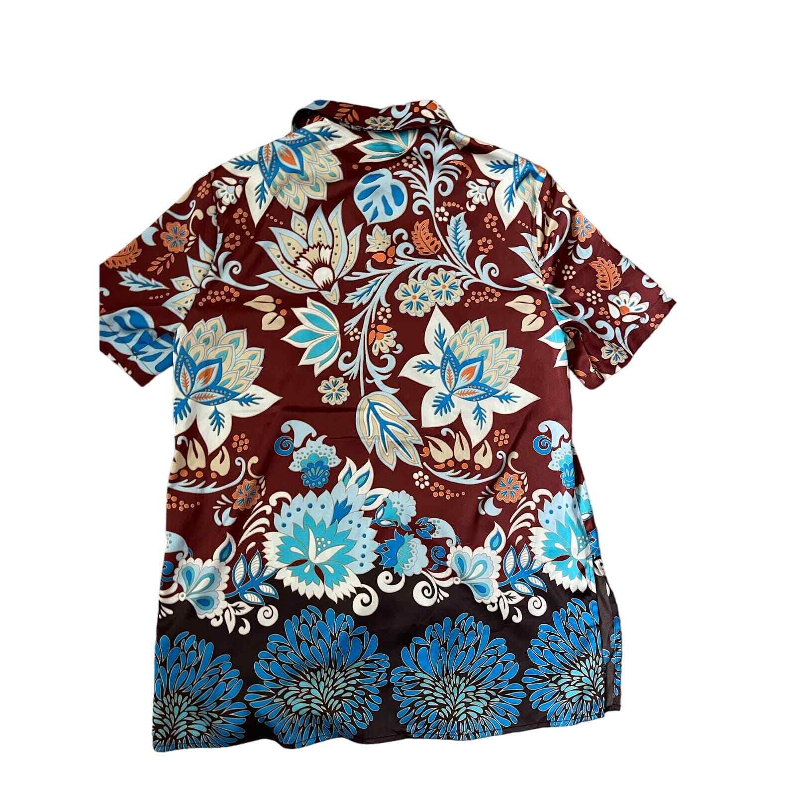 RACHEL by Rachel Roy Poly Blend Multicolor Button Down Blouse Size Small