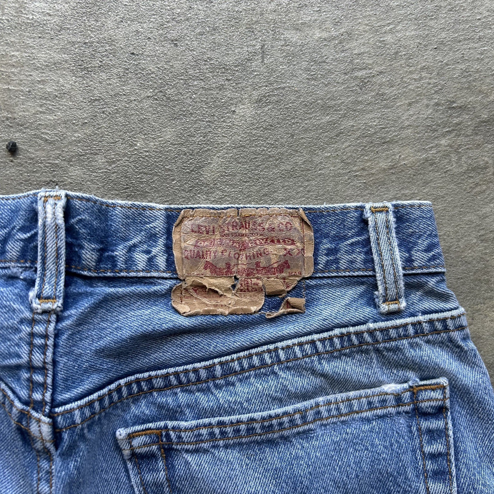 Vintage 70a Levi’s Levis 501 xx USA 34 Blue Denim Jeans Shorts Cut Offs