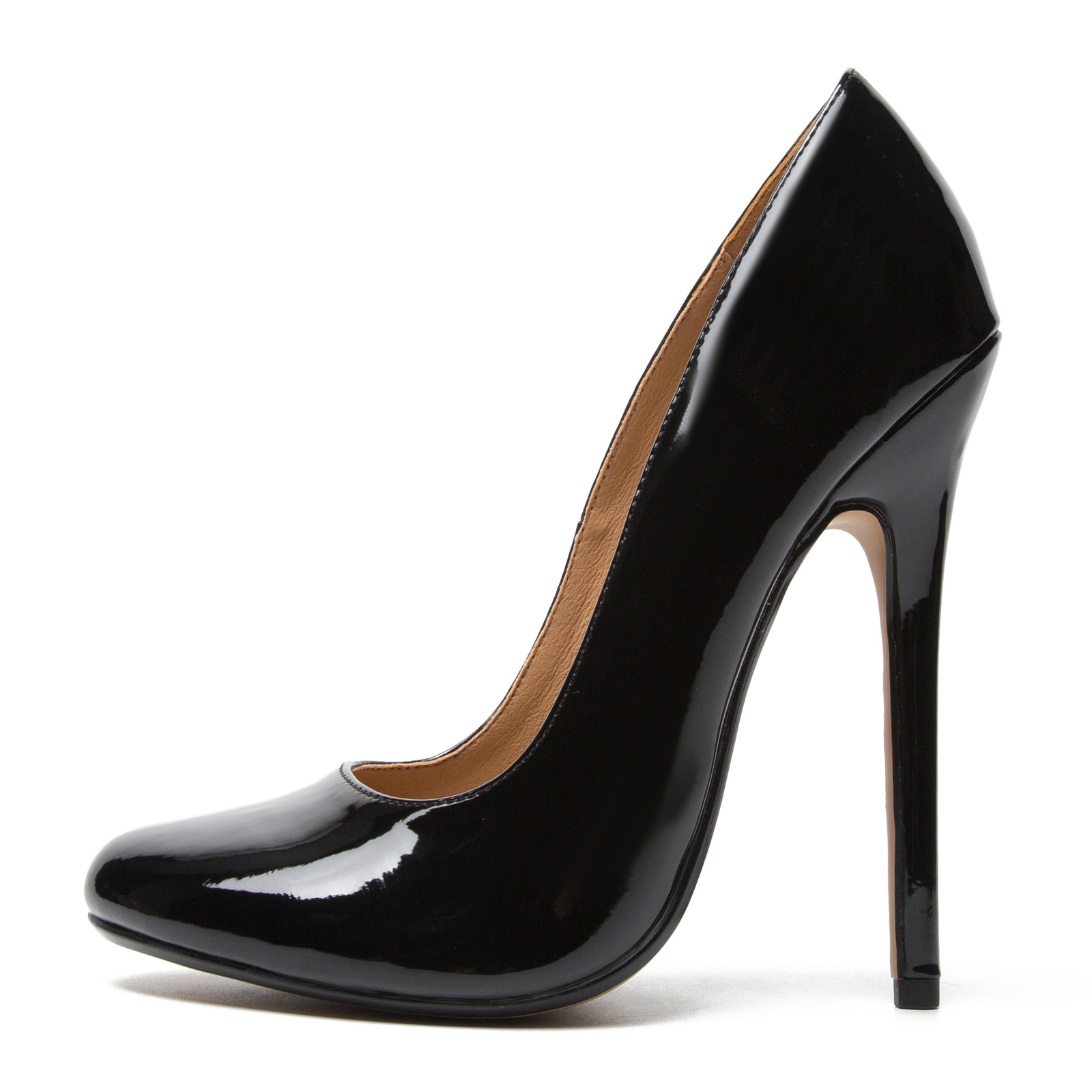 14cm High Heels Women Stilettos Patent Leather Party Shoes Round Toe Plus Size
