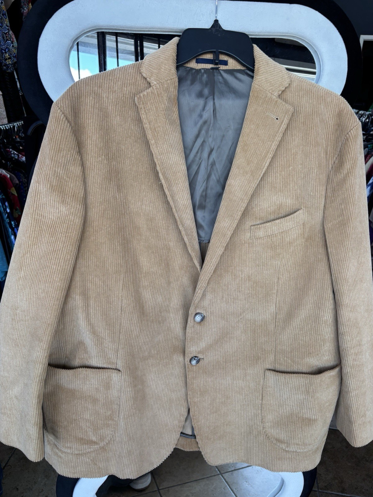 Jos. A. Bank 1905 Men’s Tan Solid Corduroy Sport Coat 42R 2-Piece 2-Button