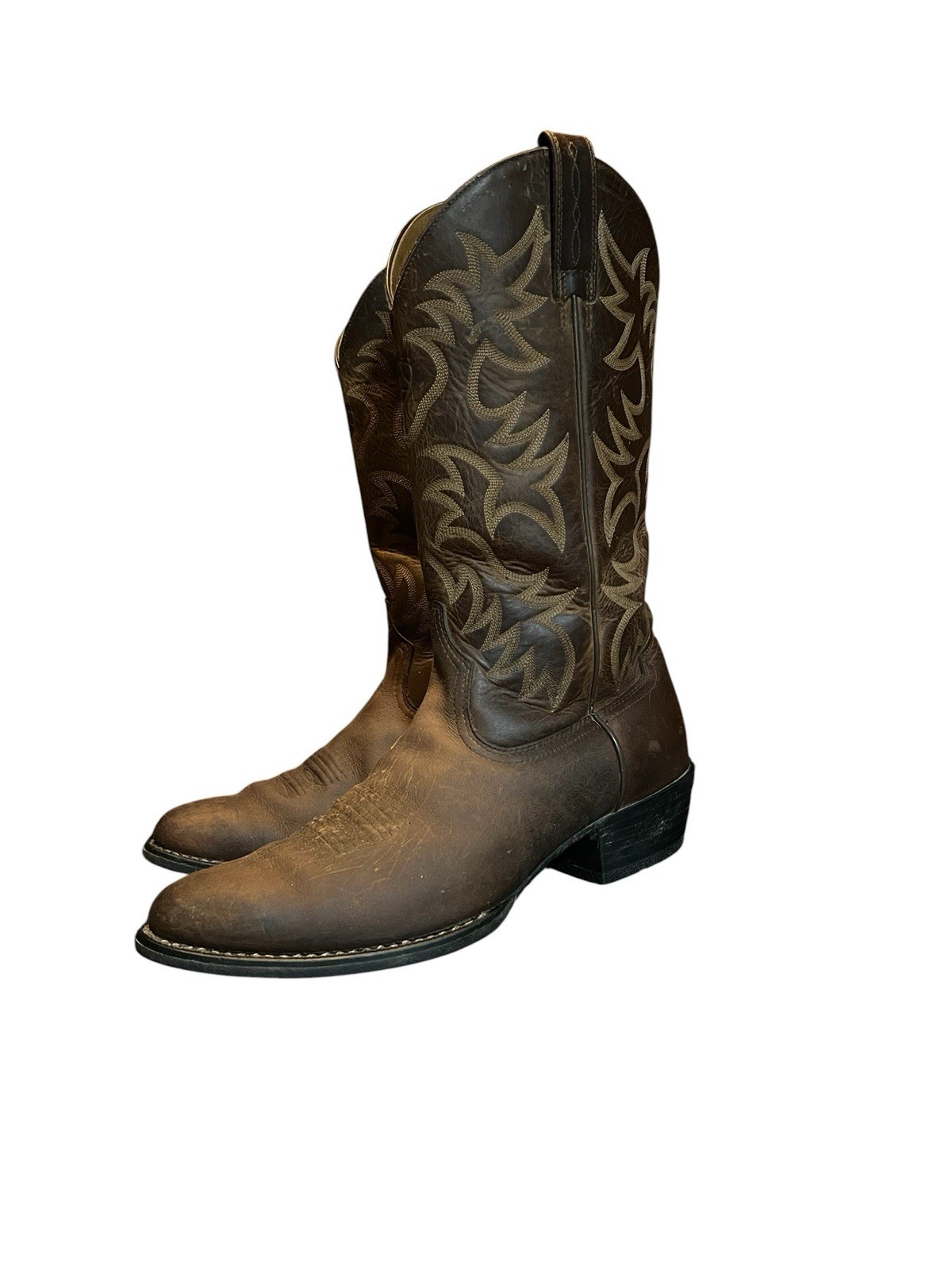 Men’s Ariat 34725 Size 11D Heritage R Toe Western Brown Leather Boots 15” Tall