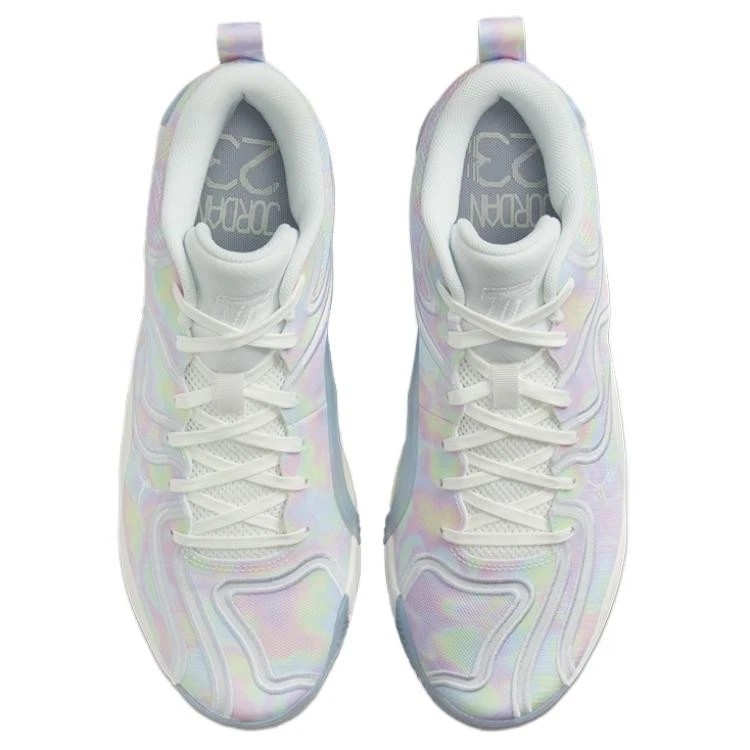 Jordan HF3087-103 Pastel Iridescent Mesh Mid Sneakers Unisex White Cushion Nike