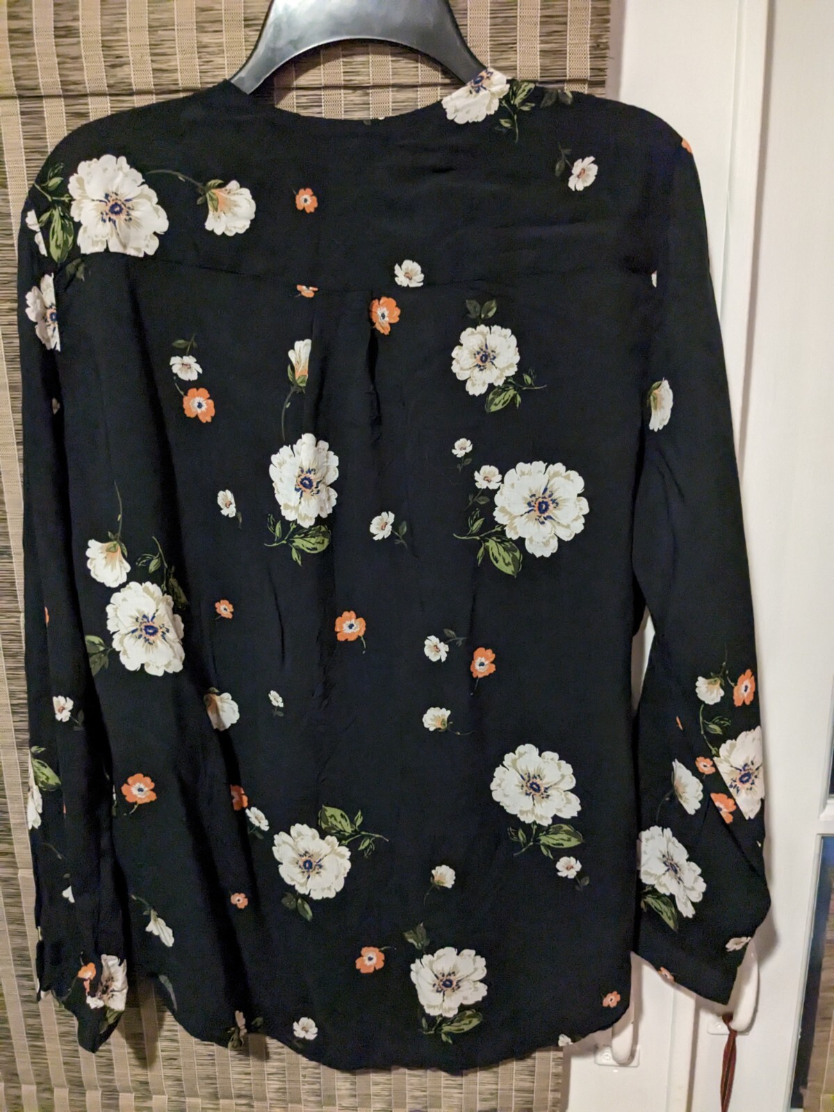 Brina & em Feminine Boho Cottage Core Floral Shirt Tab Sleeves Size L
