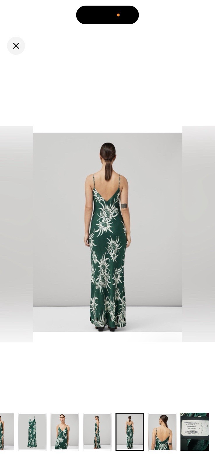 Rag and Bone Larissa Maxi Silk Slip Dress in Green Multi Size: 00