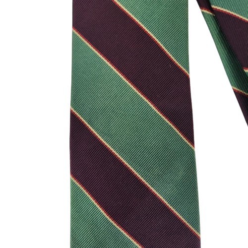Vtg. Robert Talbott/Jack Henry Green Brown Classic Stripe 100% Silk Tie-England