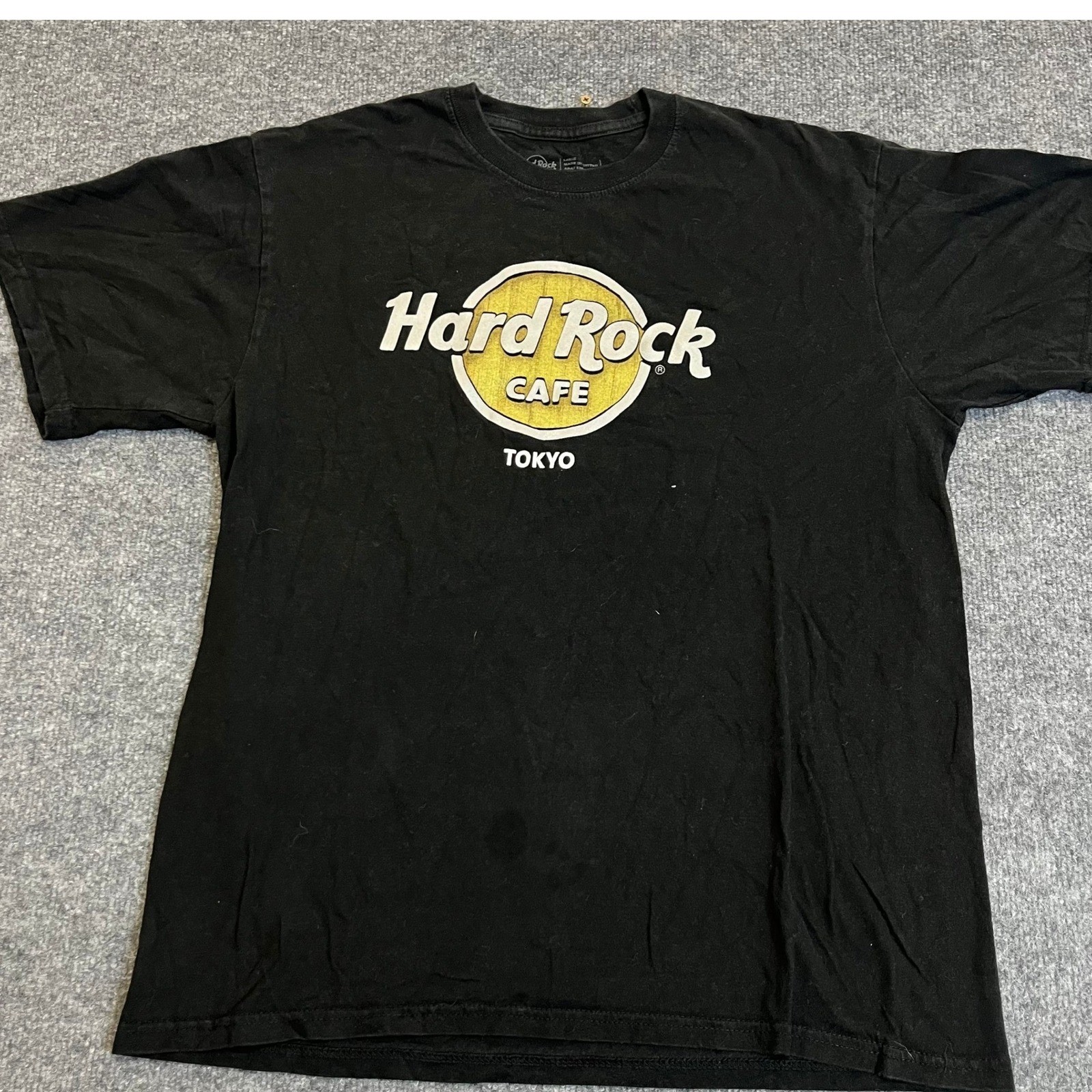 Hard Rock Cafe T-Shirt Mens Size Large Black Graphic Logo Cotton Short Sleeve