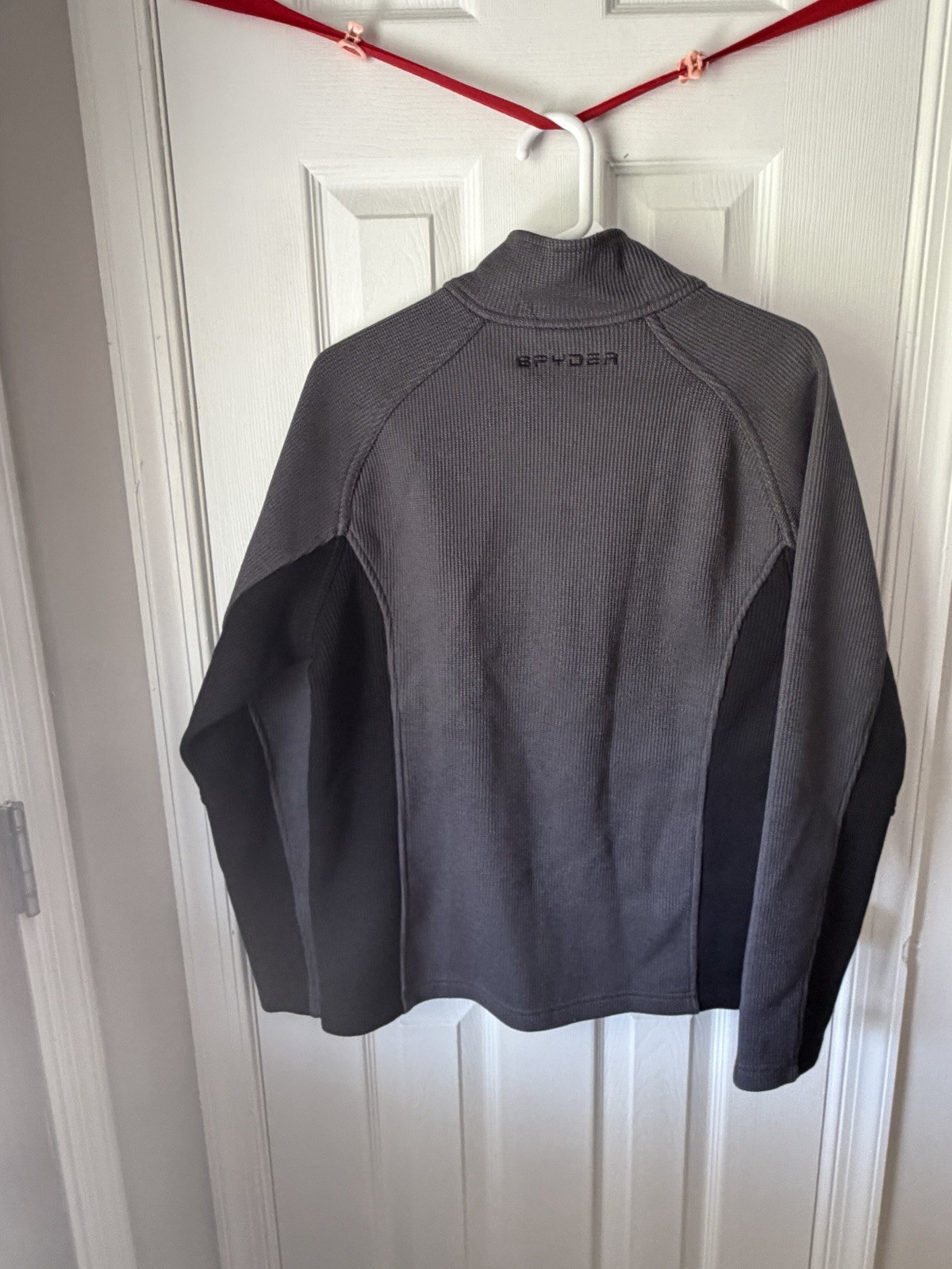 Spyder Men’s Track Jacket M Gray/Black Colorblock Full-Zip Stand-Up Collar