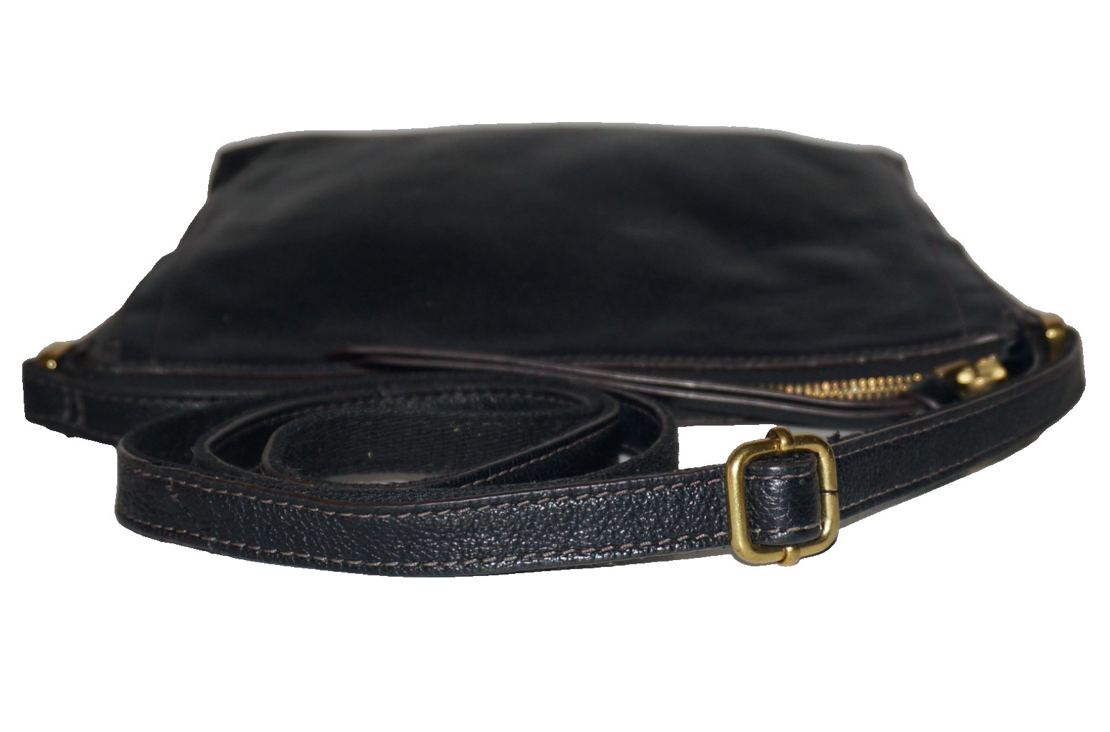 FOSSIL Small Black Leather #SHB2057 Slim Crossbody Shoulder Bag 7×9
