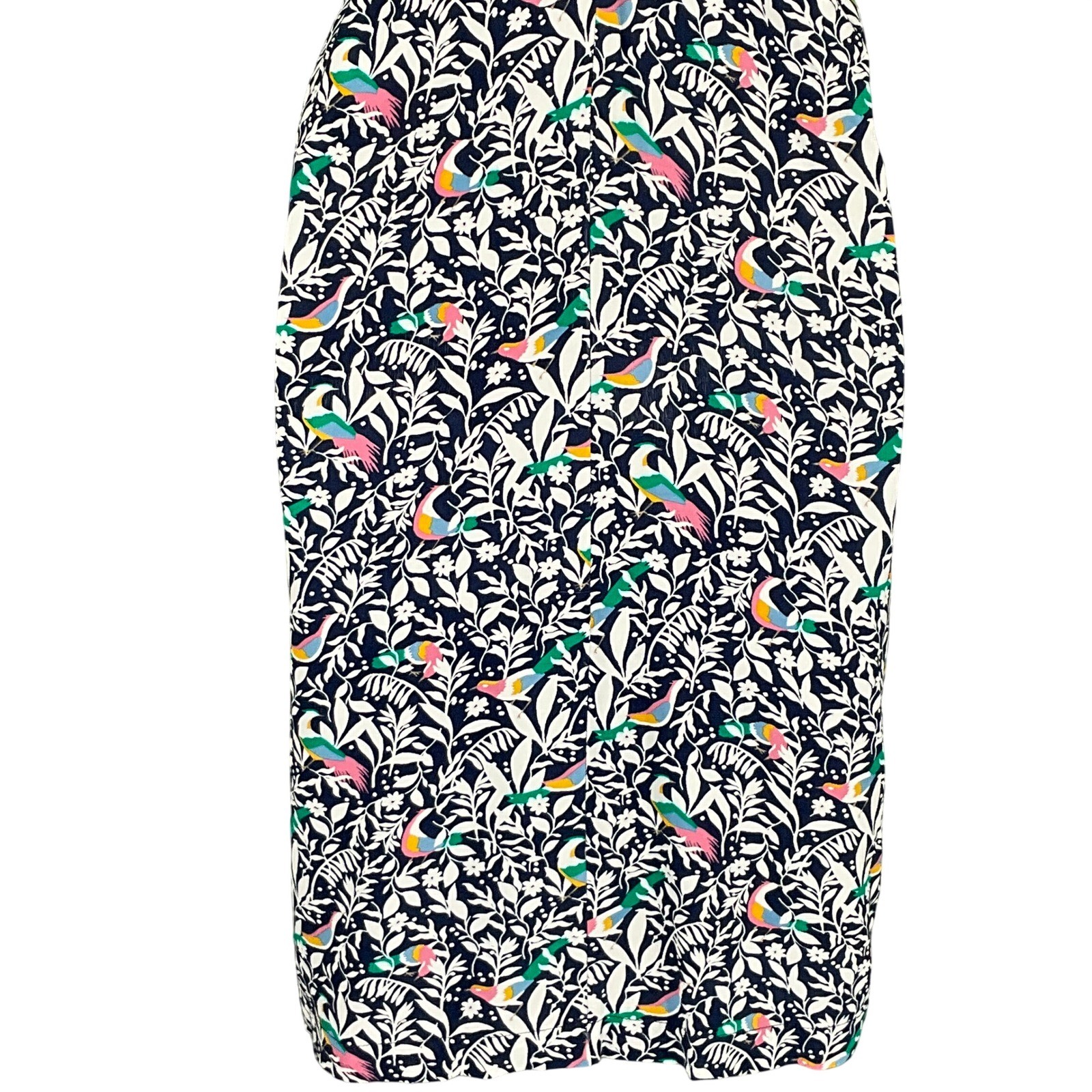 LOFT Floral Bird Print V Neck Sleeveless Midi Dress Sz XXL Casual Travel Beach
