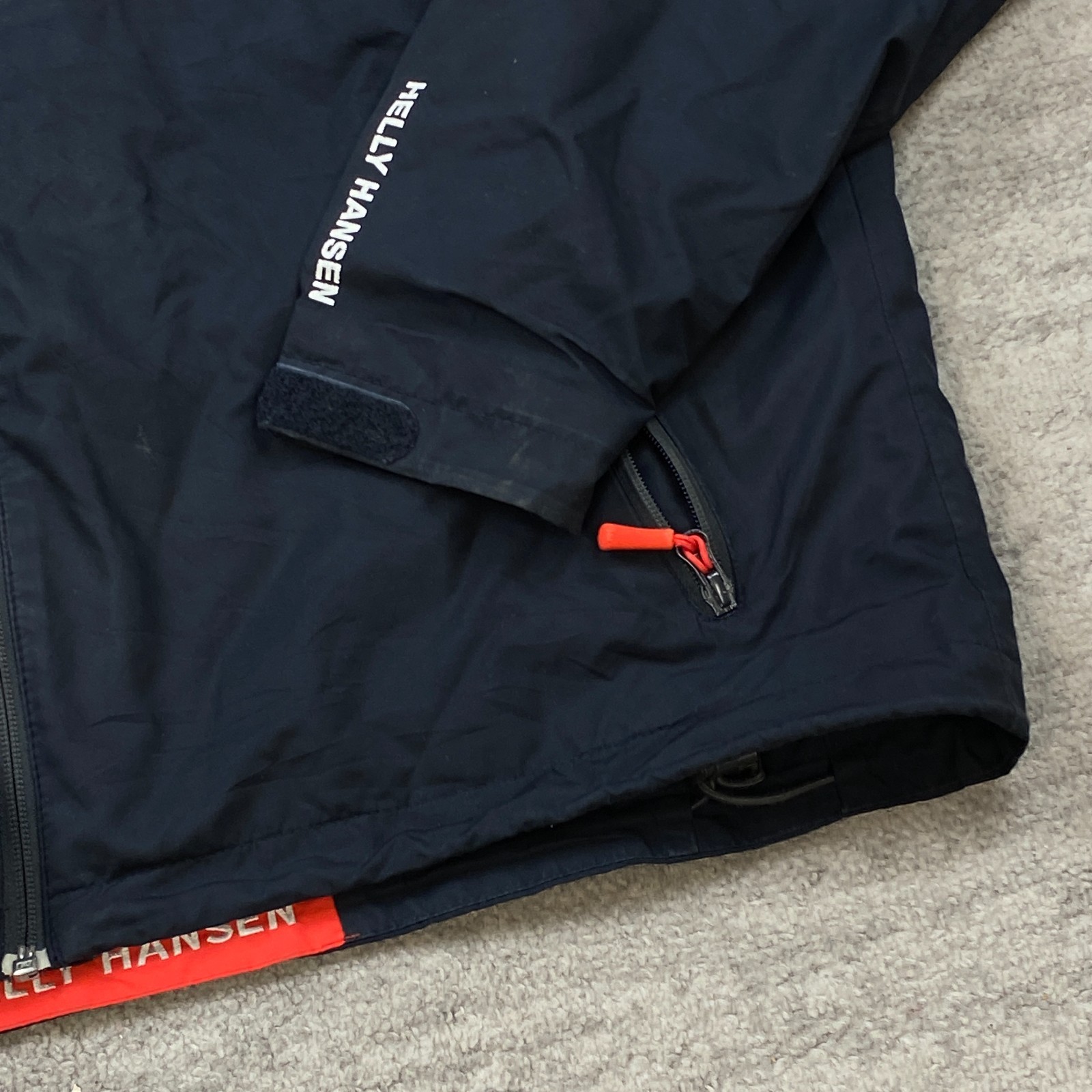 Helly Hansen Sailing Crew Waterproof Coat Jacket XL Black Full Zip Outdoor Rain