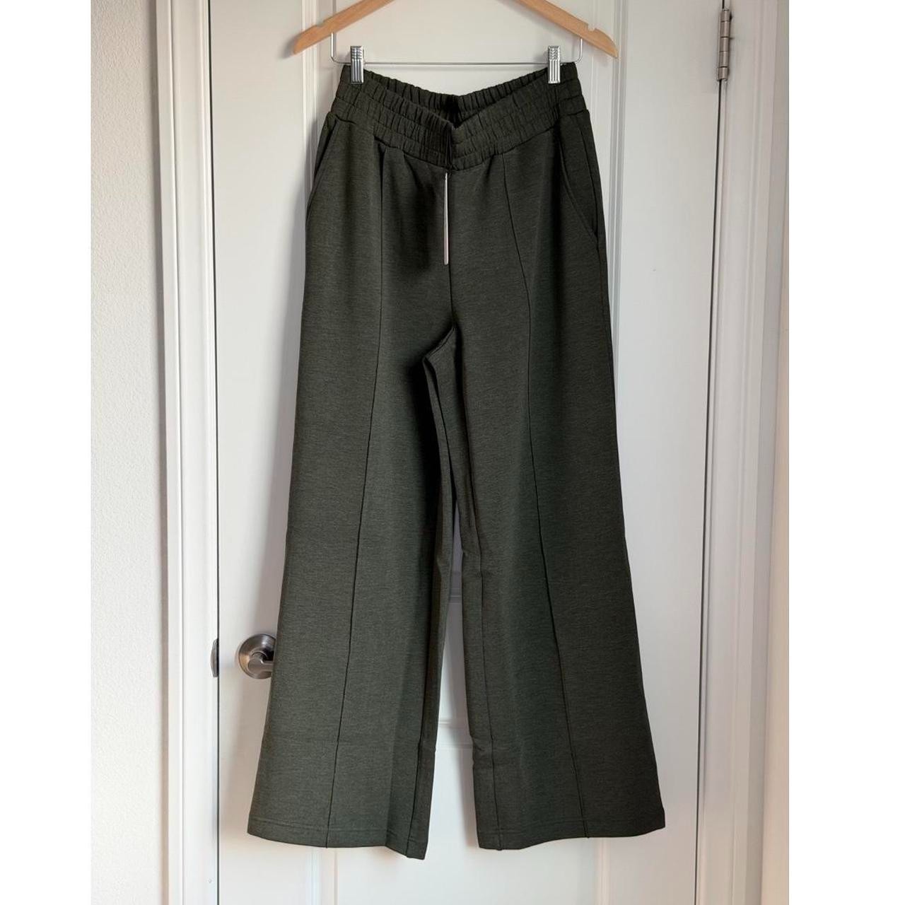 Varley The Wide Leg Pant 30″ in Olive Marl, Size Medium