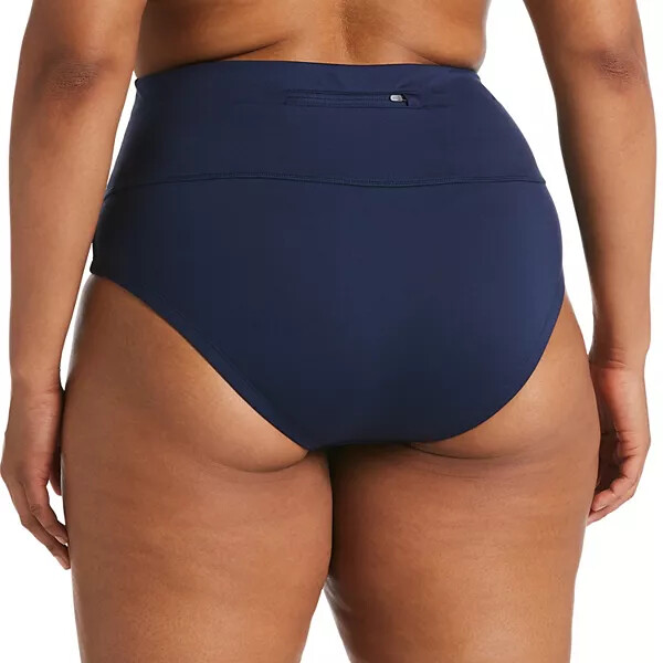 Nike High Waist Bikini Bottoms MIDNIGHT NAVY NESSA276-440 (Size 2X) NWT MSRP $50