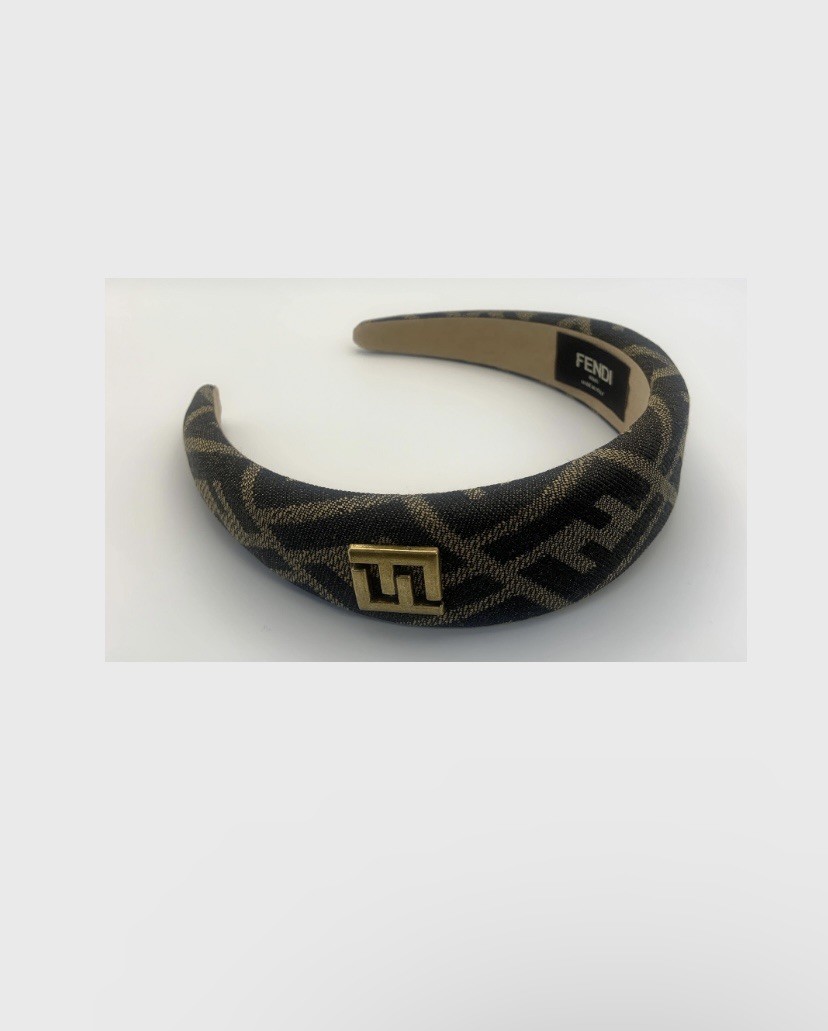 Fendi Monogram Headband with FF Logo Emblem
